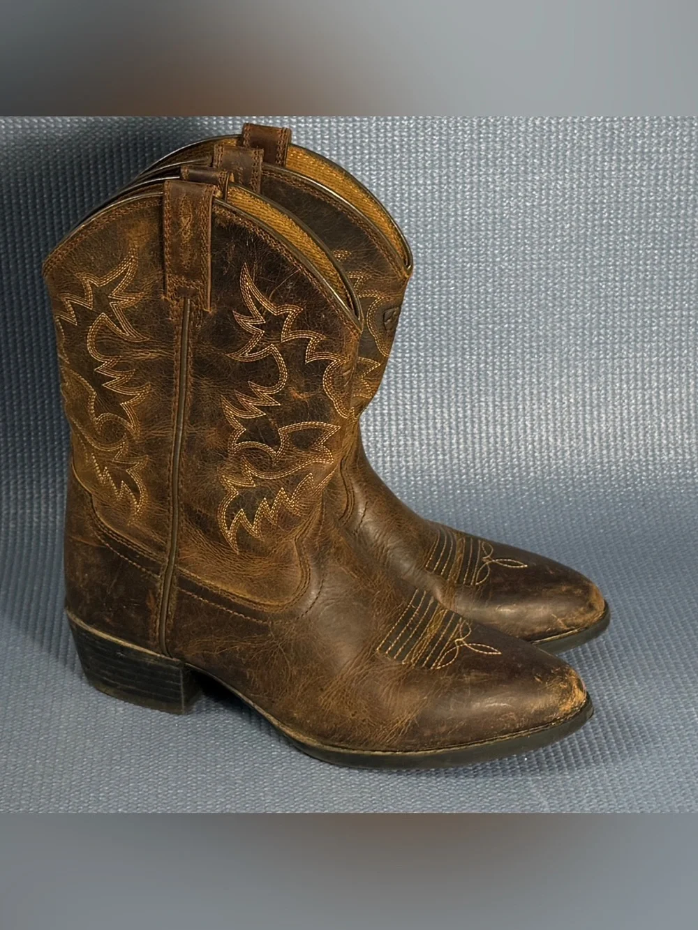 Ariat 4LR Style Heritage Western Brown Leather Boots Big Kid Size 3.5